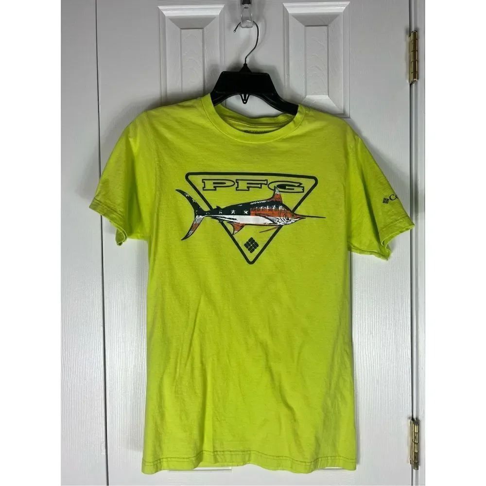 ColumbiaâMens PFGâGreenâShirtâSizeâSmall